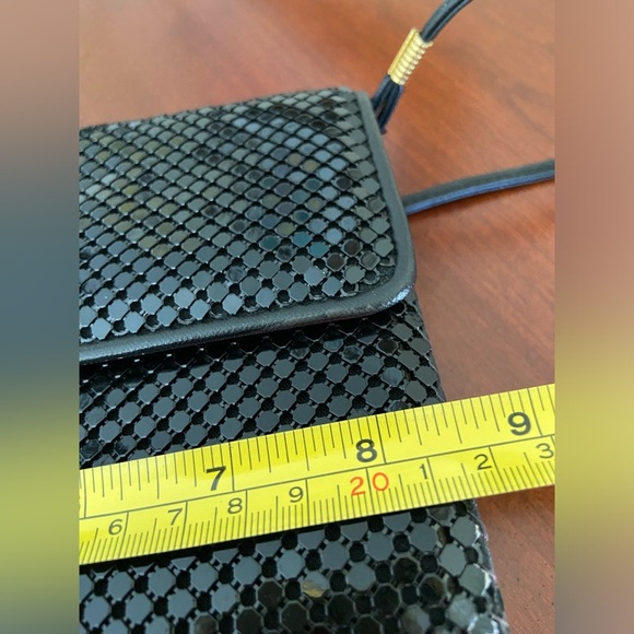 Vintage WHITING and DAVIS INTERNATIONAL Black Mesh Medium Handbag - Picture 11 of 13